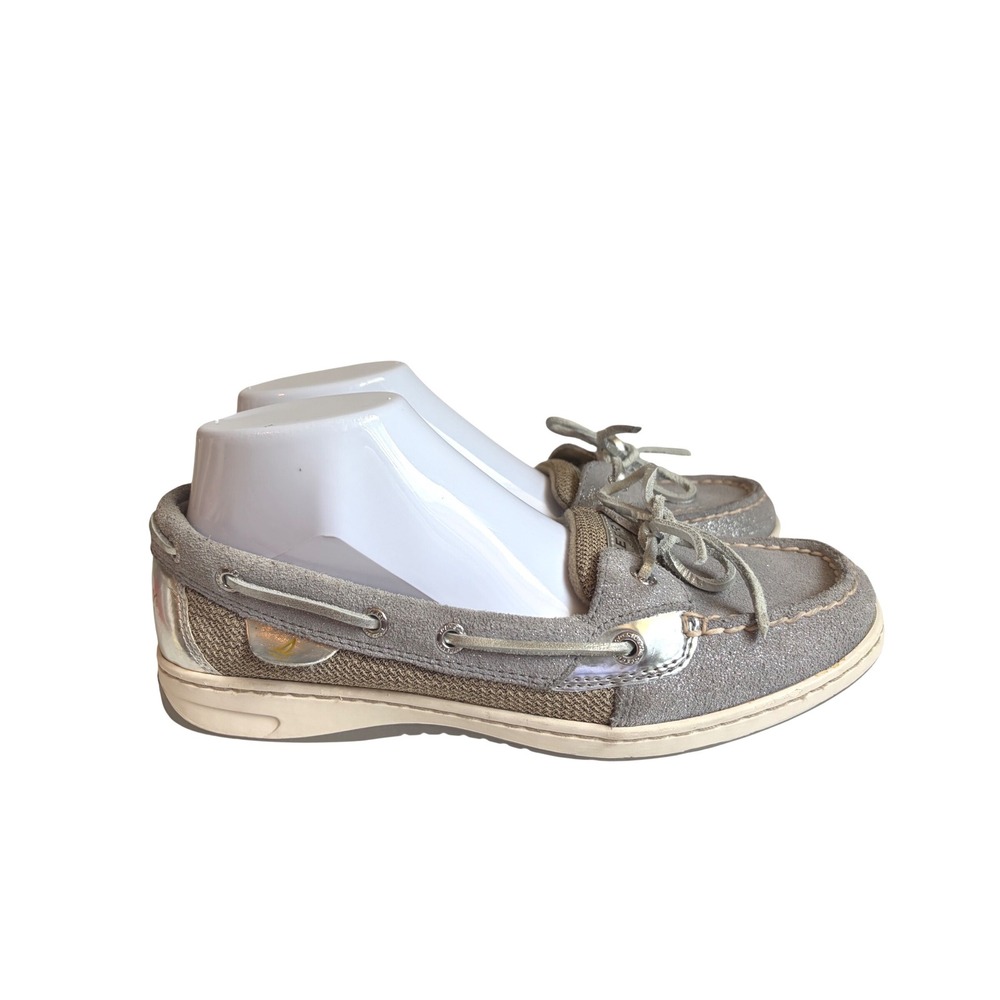 Sperry Top-Sider Angelfish Silver Glitter Leather Boat Shoes 9102971 Womens 9M - Picture 7 of 9